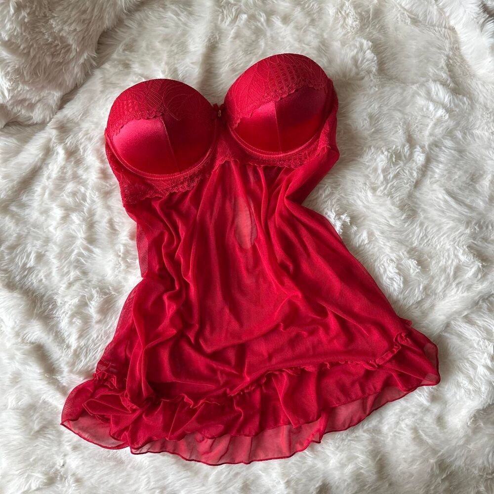 Women's Red Lingerie Strapless Top